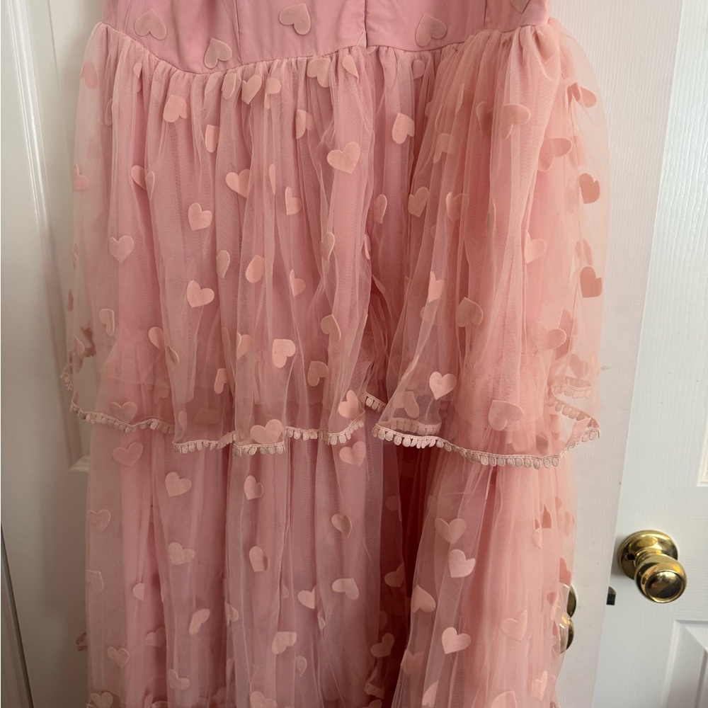 NWOT Ivy City Co Blush Heart Appliqué Dress - Picture 9 of 10